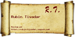 Rubin Tivadar névjegykártya